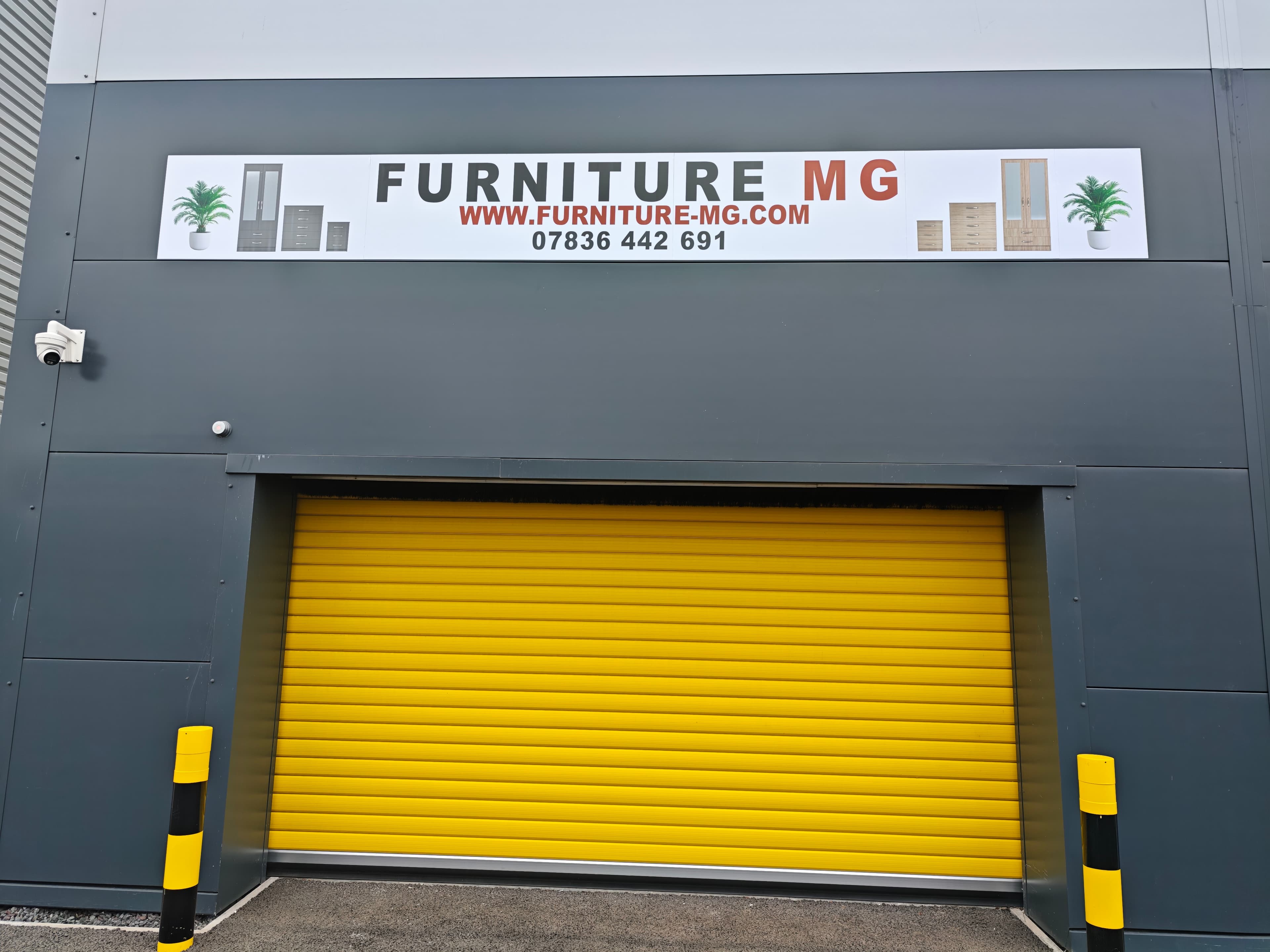 Magnetic banner on shop front in Birmingham
