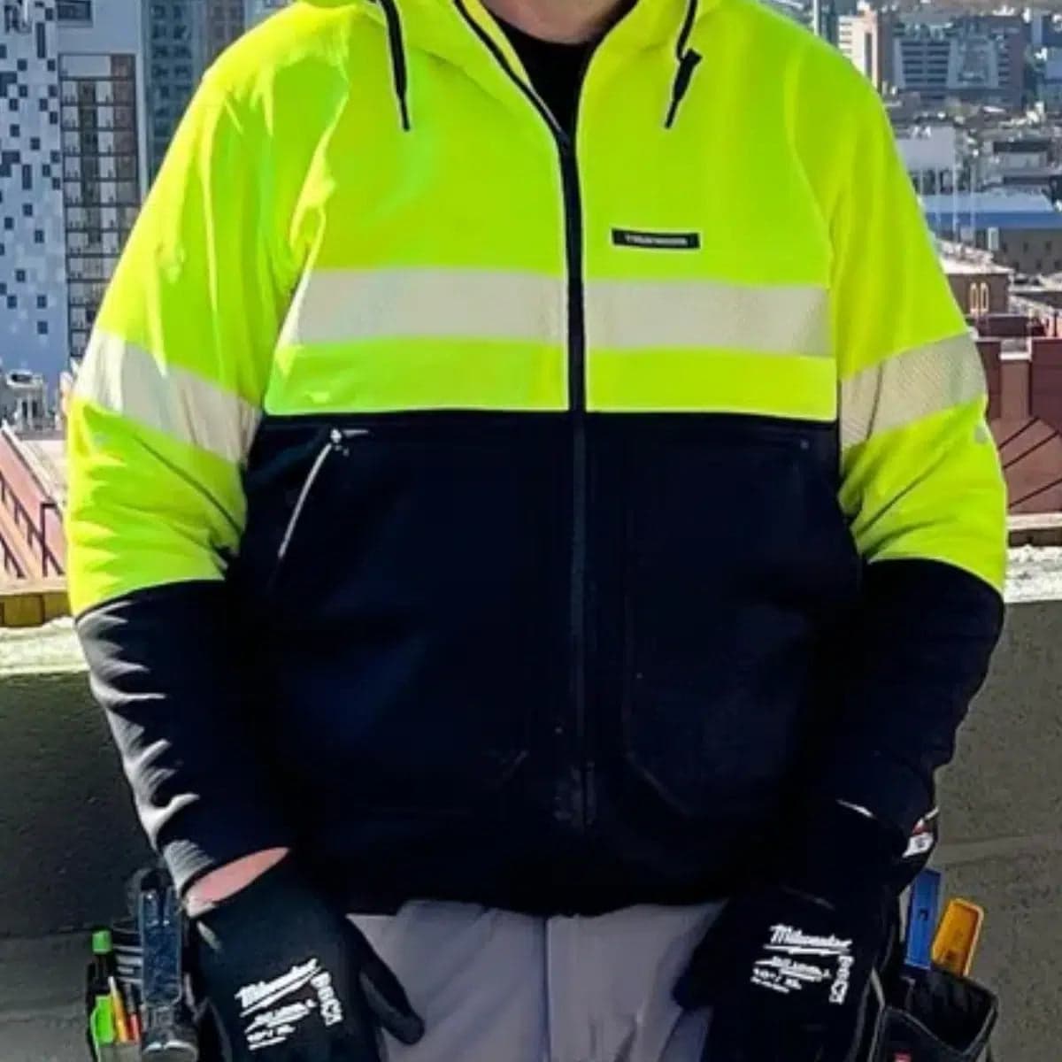 Hi-vis hoodie for yard and logistics staff in Tyseley