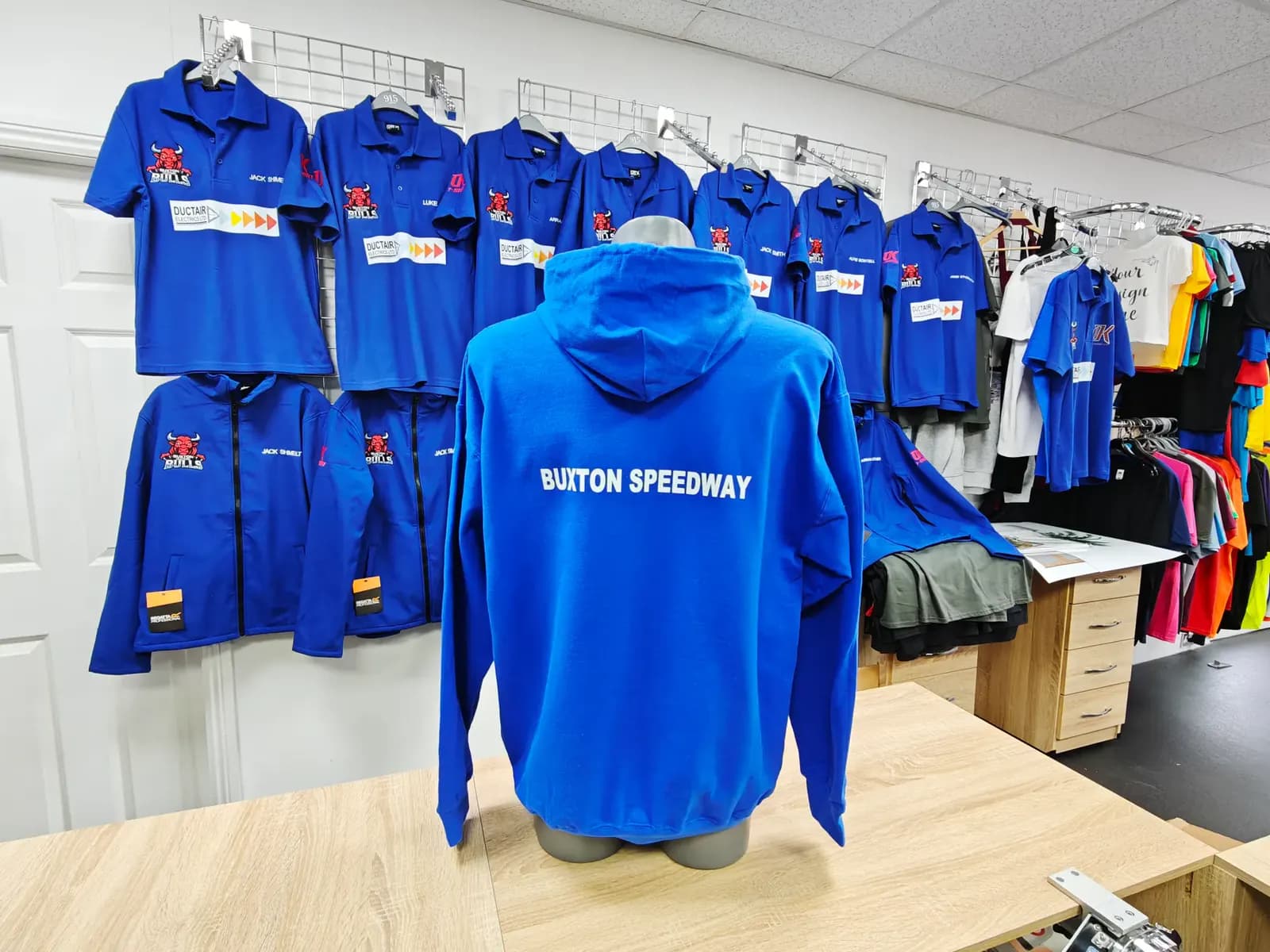 Blue Buxton Bulls supporter hoodie printed by OK T-Shirt