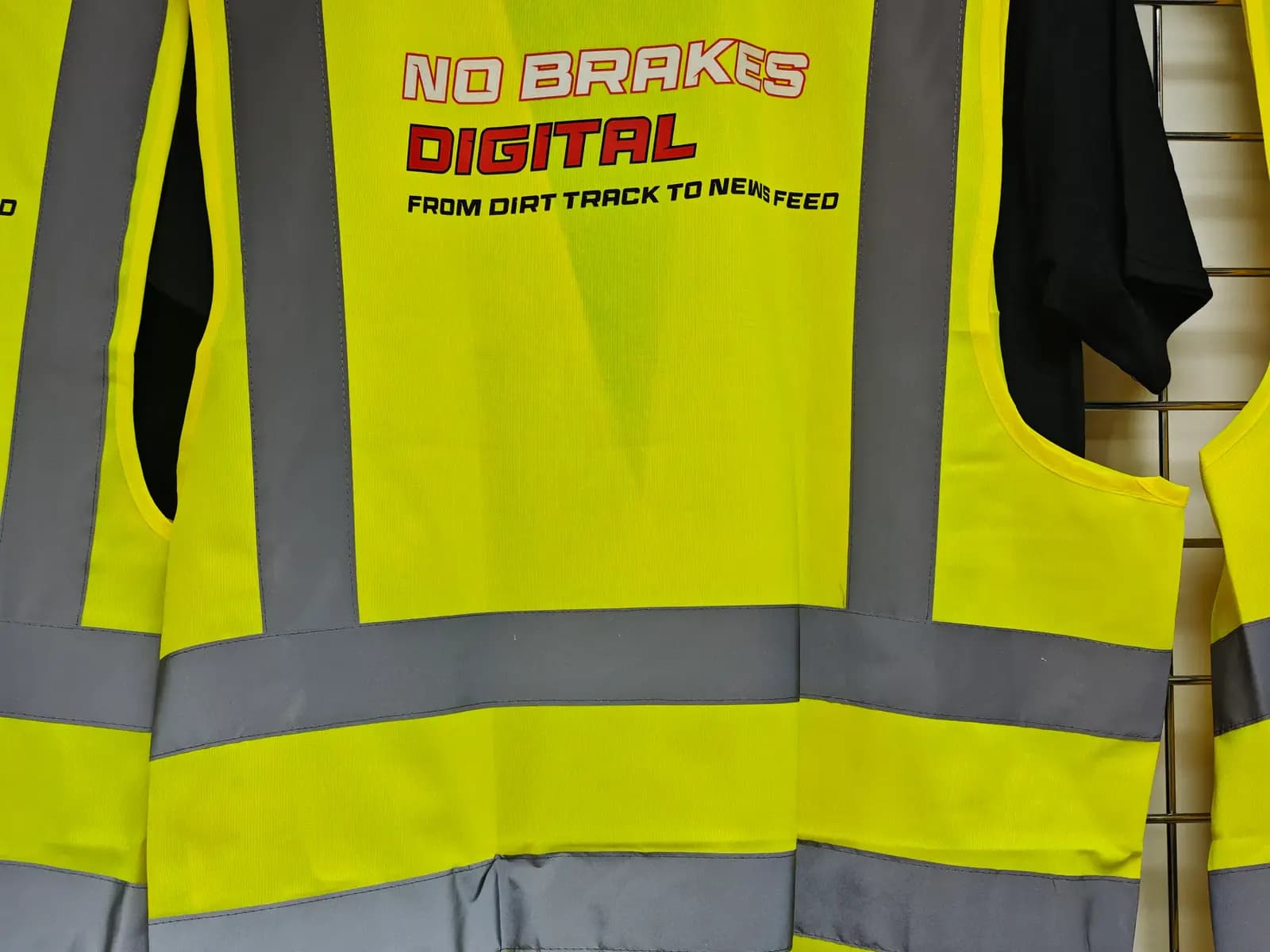 Reflective No Brakes Digital safety vest printed by OK T-Shirt Birmingham