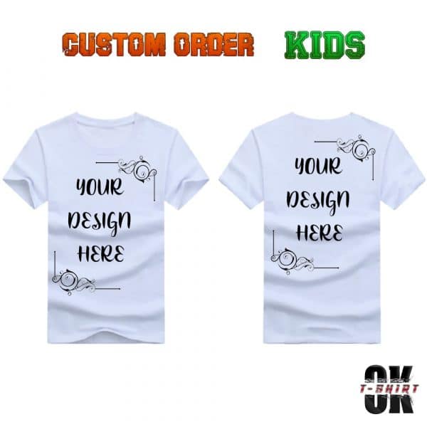 Kids T-shirt Custom order front&back white-min