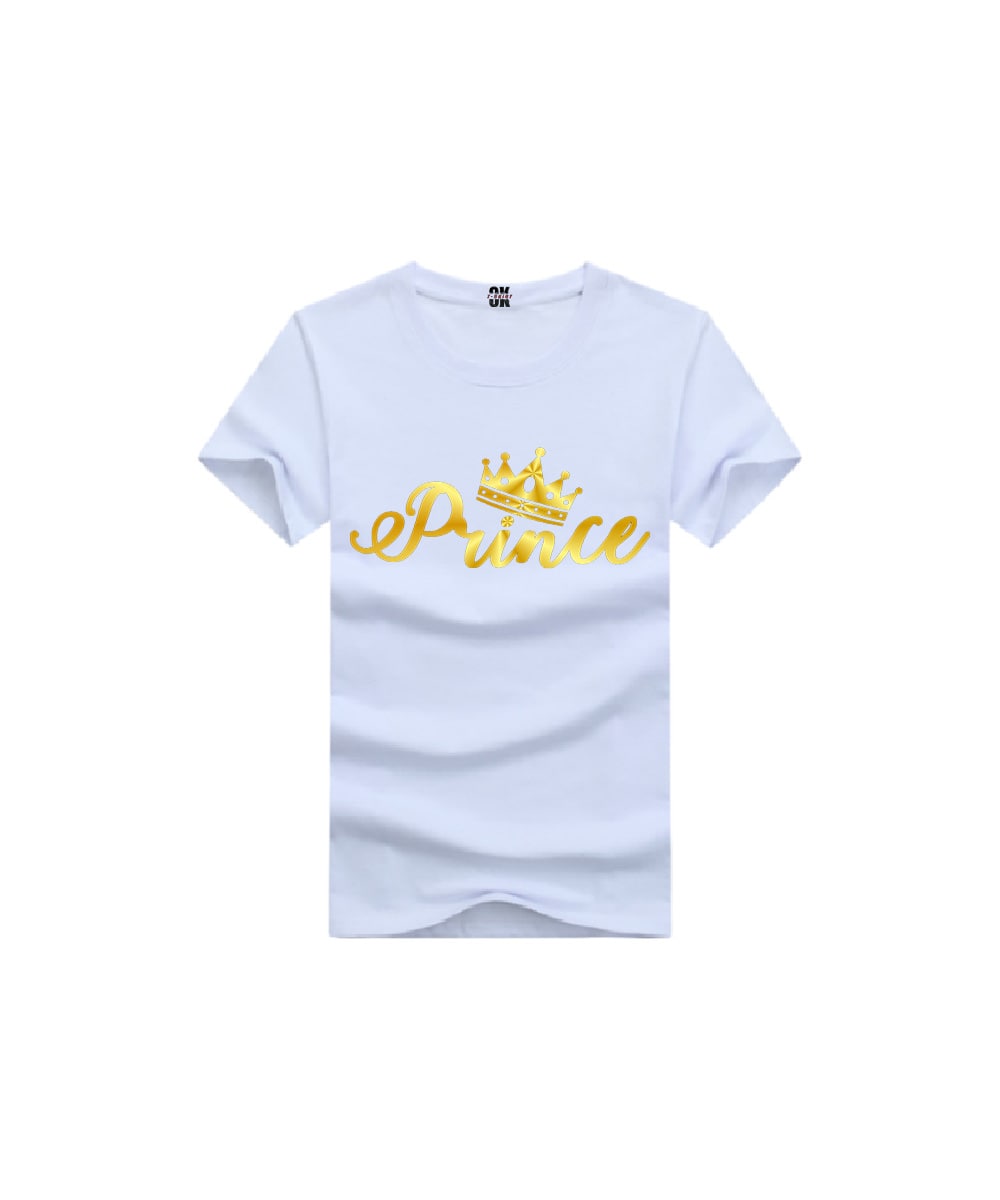 Buy Gold Printed Prince & Princess T-Shirts For Kids