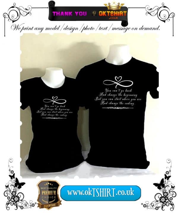 You can't go back black couple tshirt-min