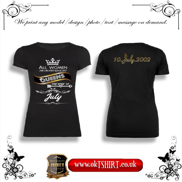 All women are created equal black front and back tshirt min