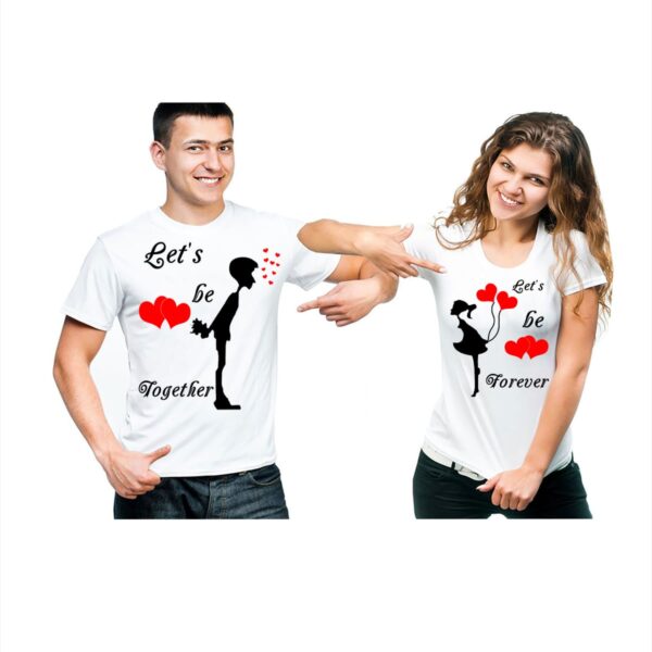 Lets be together forever white t shirt women and men front printed min