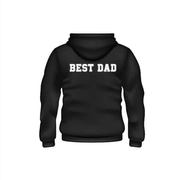 Best dad black hoodie back