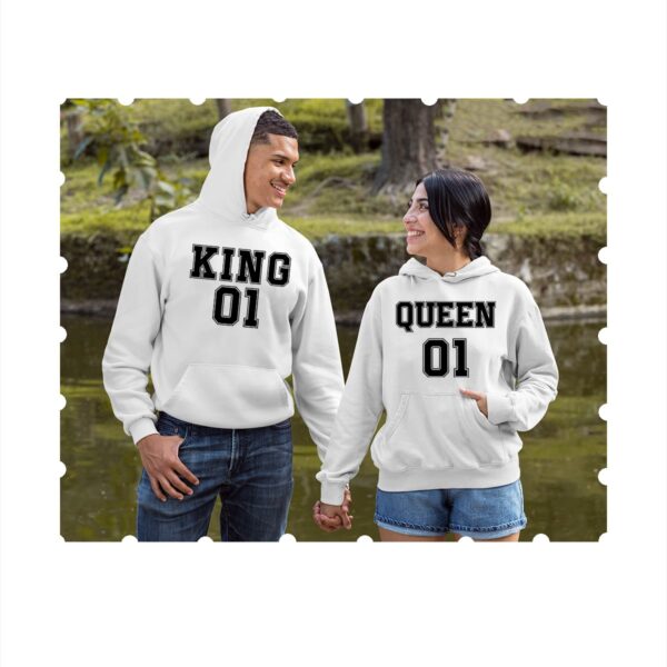 King and queen 01 couple white hoodies min