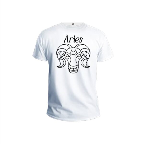 Aries white men t shirt front min