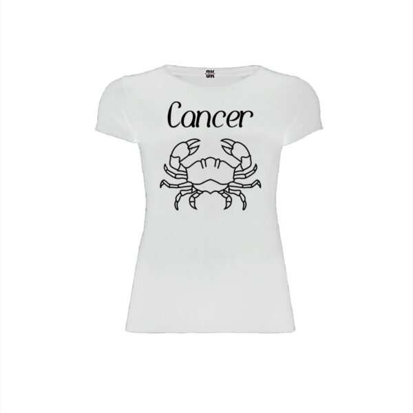 Cancer white woman t shirt front min