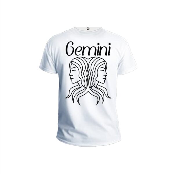 Gemini white men t shirt front min