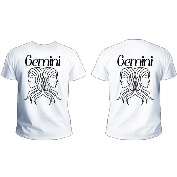 Gemini white men t shirt frontback min