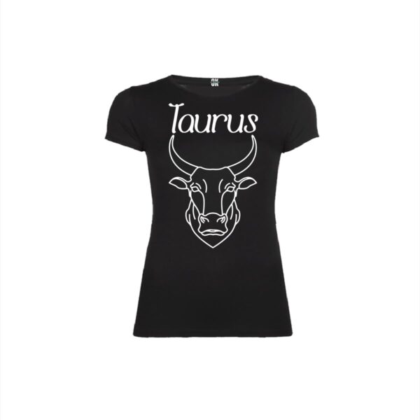 Taurus black woman t shirt front min