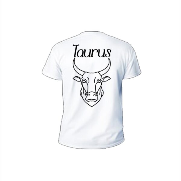 Taurus white men t shirt back min