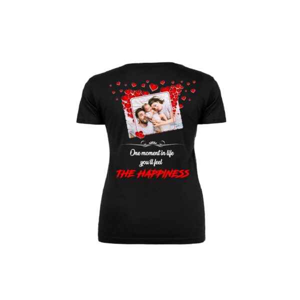 The happiness moment black woman t shirt back