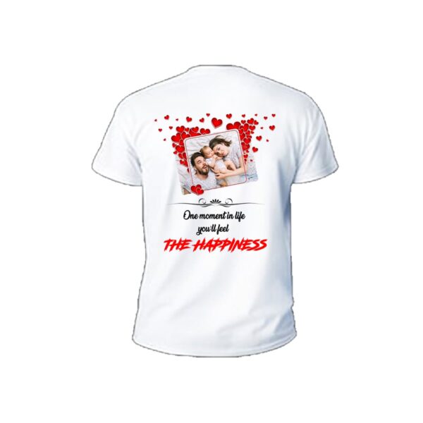 The happiness moment white men t shirt back