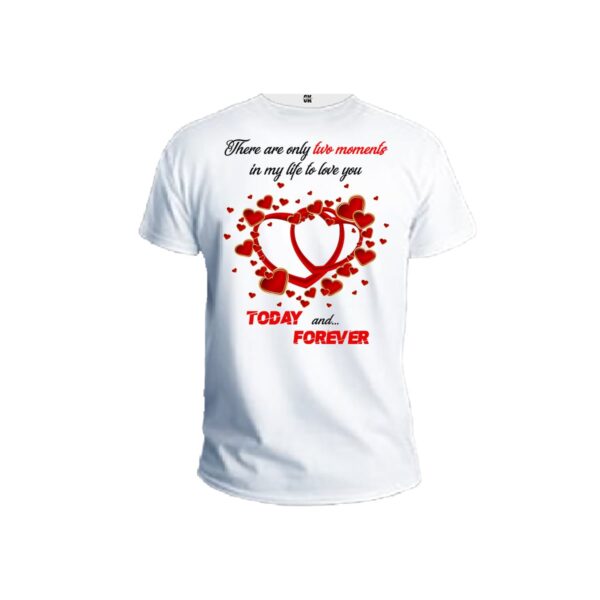 Two hearts two moment white men t shirt front