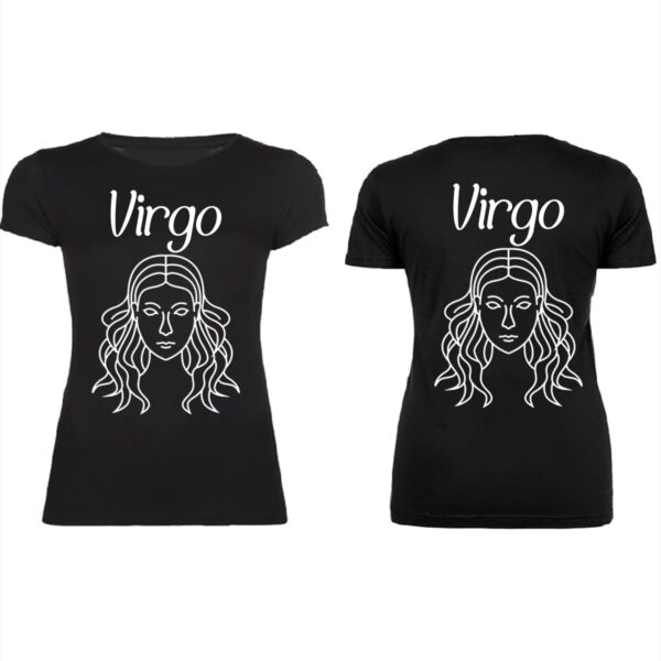 Virgo black women t shirt frontback min