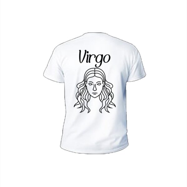Virgo white men t shirt back min
