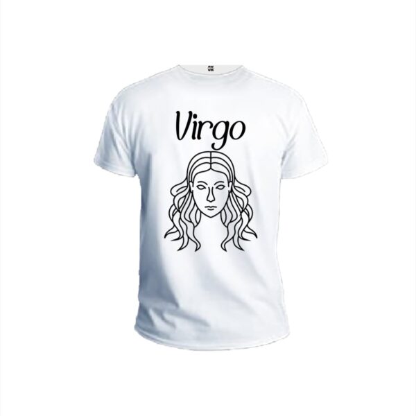 Virgo white men t shirt front min