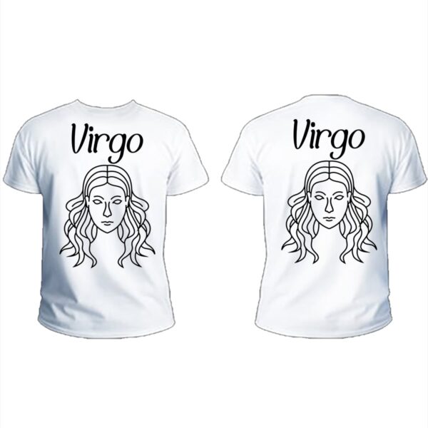 Virgo white men t shirt frontback min