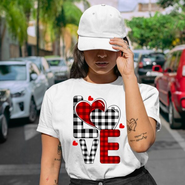 Love square white woman t shirt front