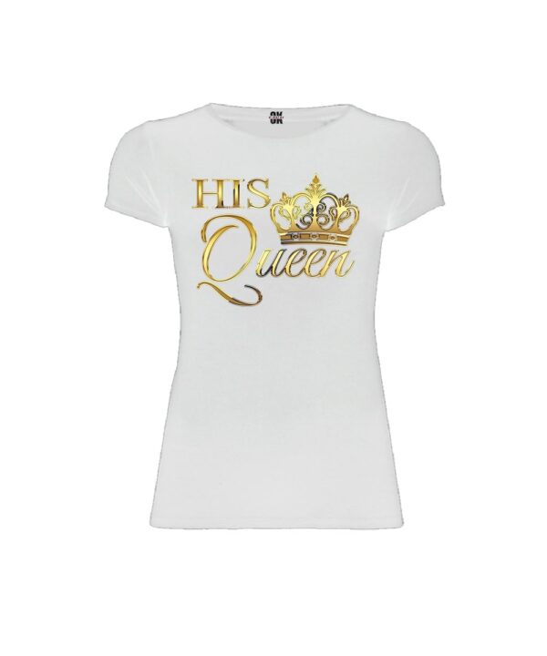 White t shirt his queen front min